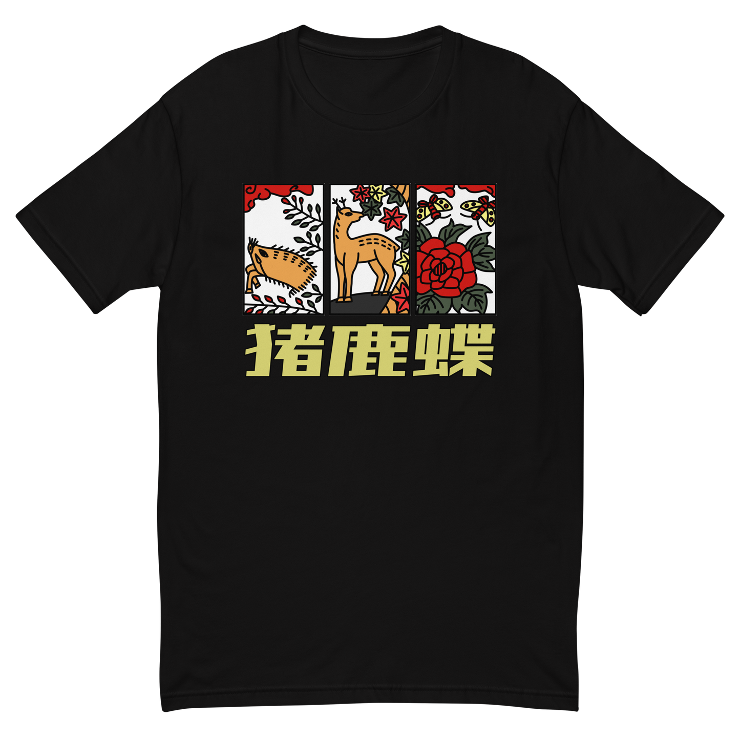 [Hanafuda] T-shirt Modern Ino-Shikacho (Men's)