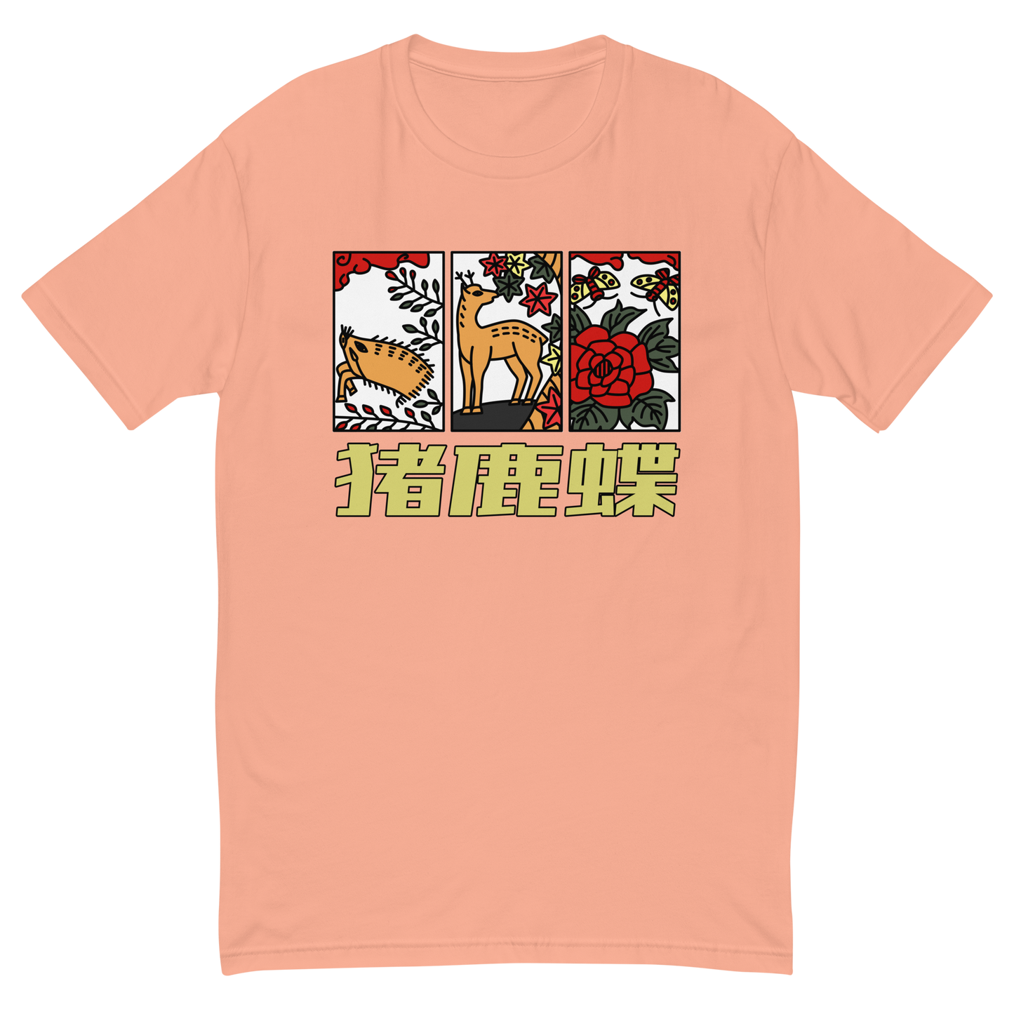 [Hanafuda] T-shirt Modern Ino-Shikacho (Men's)