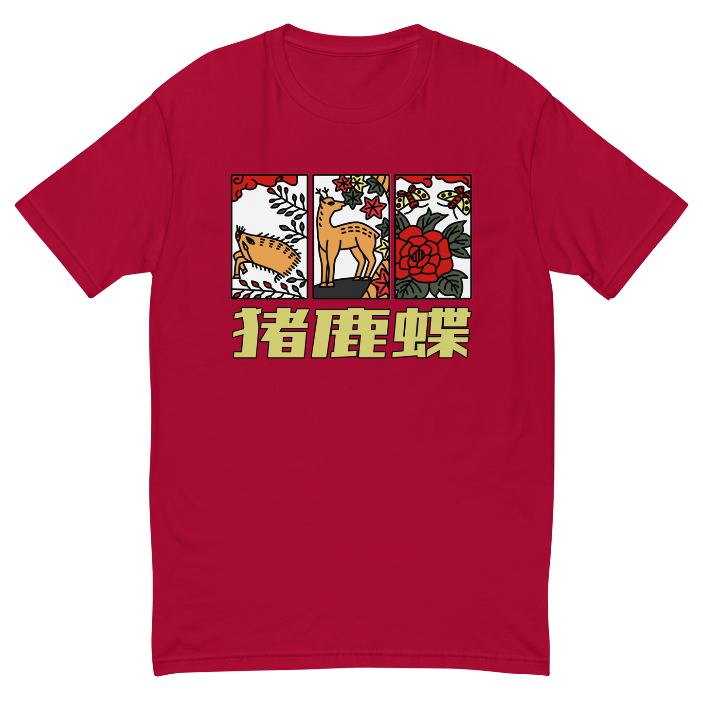 [Hanafuda] T-shirt Modern Ino-Shikacho (Men's)