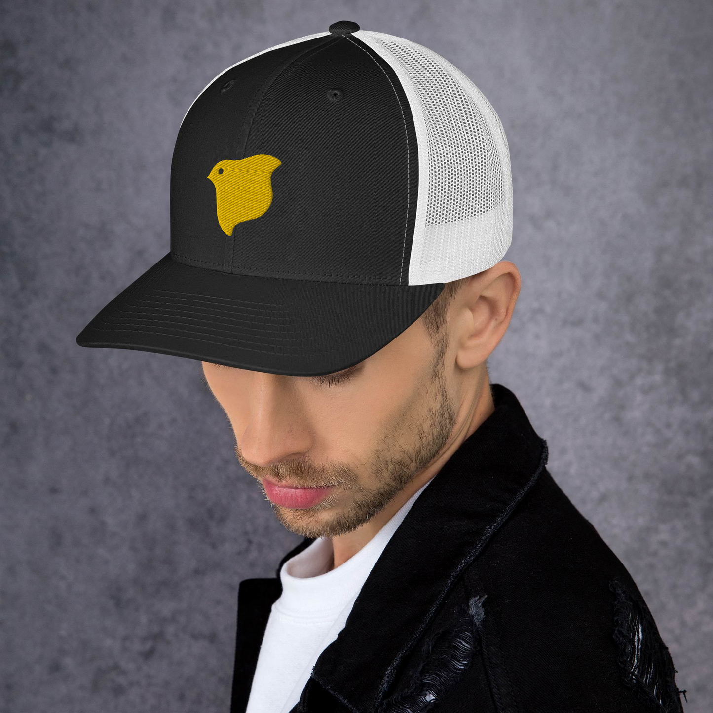 [Chidori] Trucker Cap Yellow Logo (Embroidery)