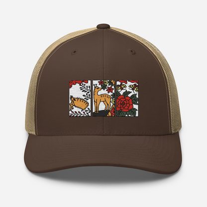 [Hanafuda] Trucker cap modern boar deer butterfly (embroidery)