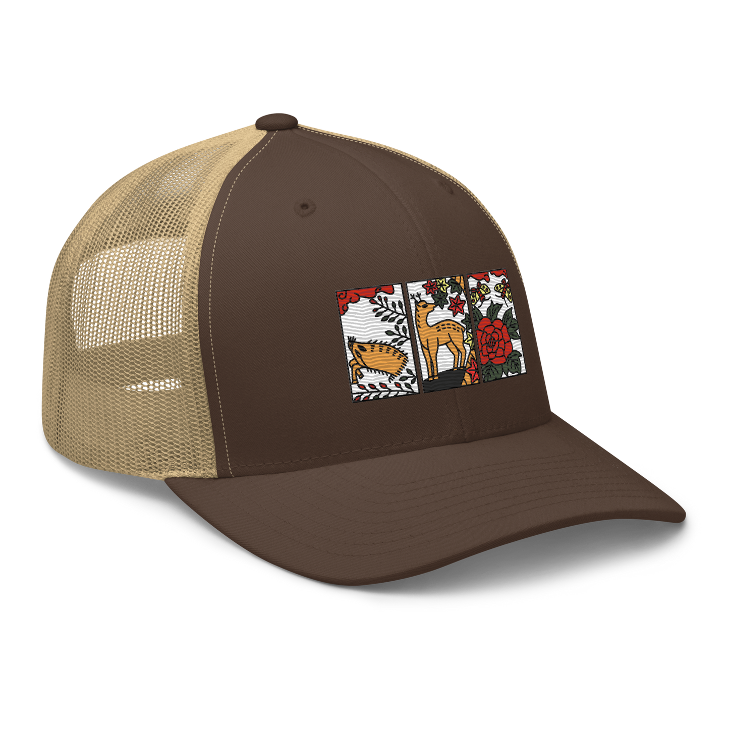 [Hanafuda] Trucker cap modern boar deer butterfly (embroidery)