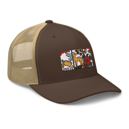 [Hanafuda] Trucker cap modern boar deer butterfly (embroidery)