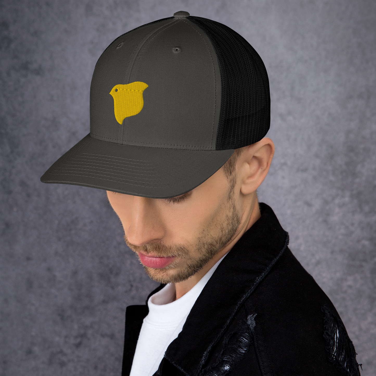 [Chidori] Trucker Cap Yellow Logo (Embroidery)