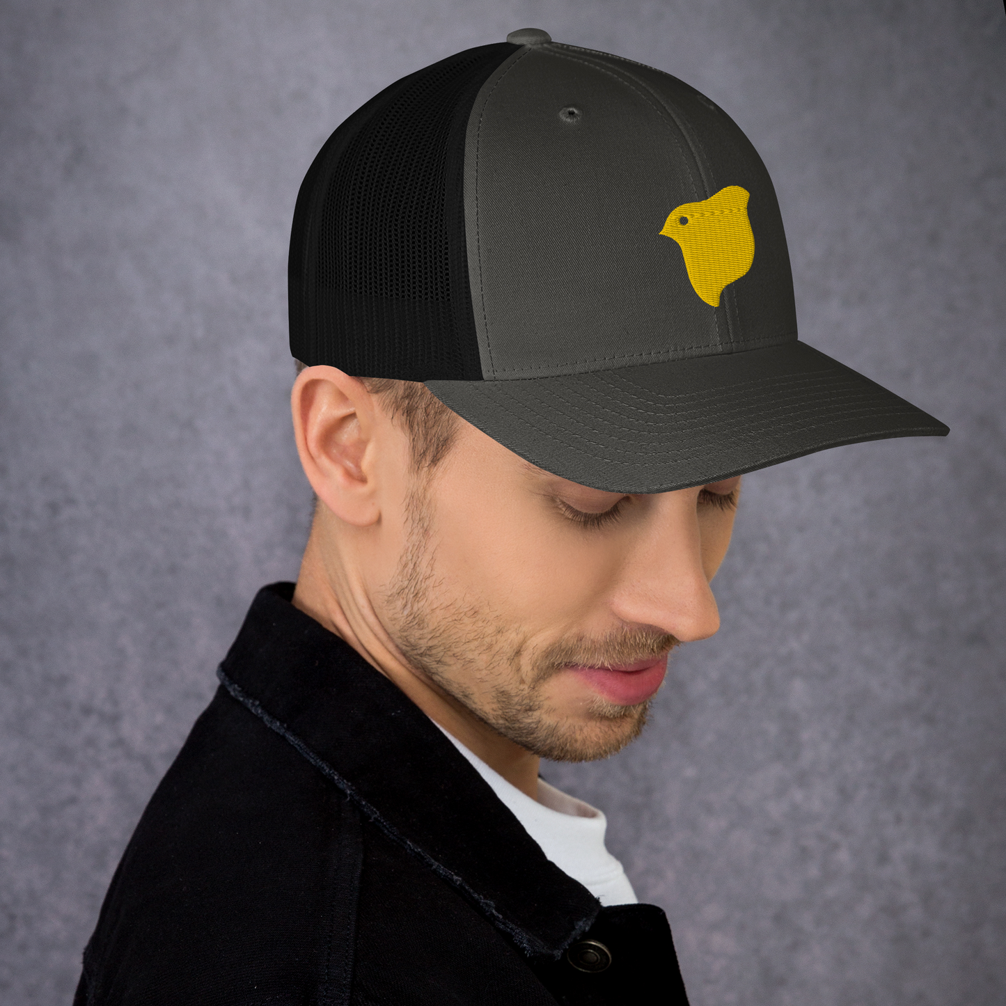 [Chidori] Trucker Cap Yellow Logo (Embroidery)