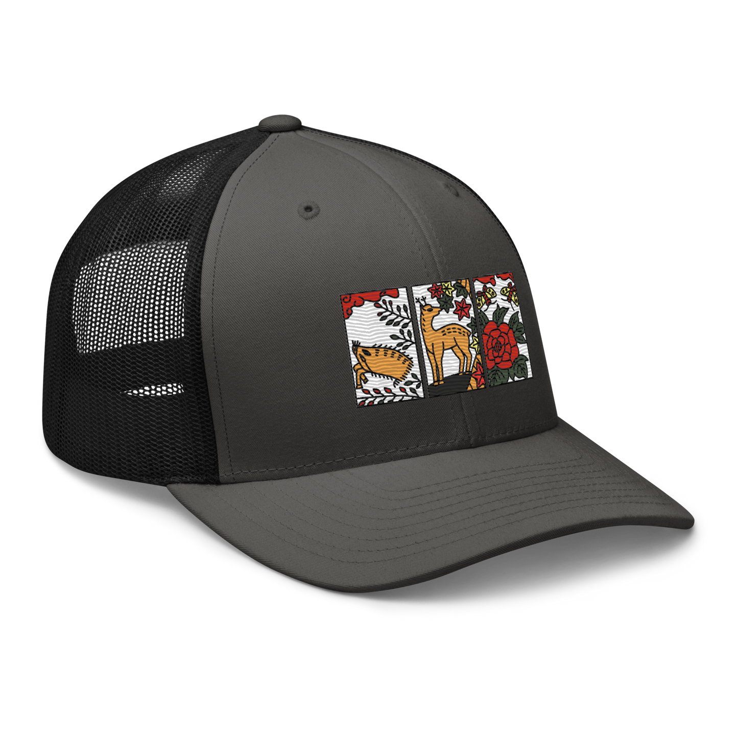 [Hanafuda] Trucker cap modern boar deer butterfly (embroidery)