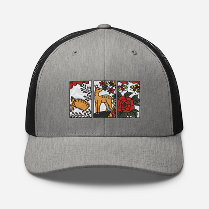 [Hanafuda] Trucker cap modern boar deer butterfly (embroidery)