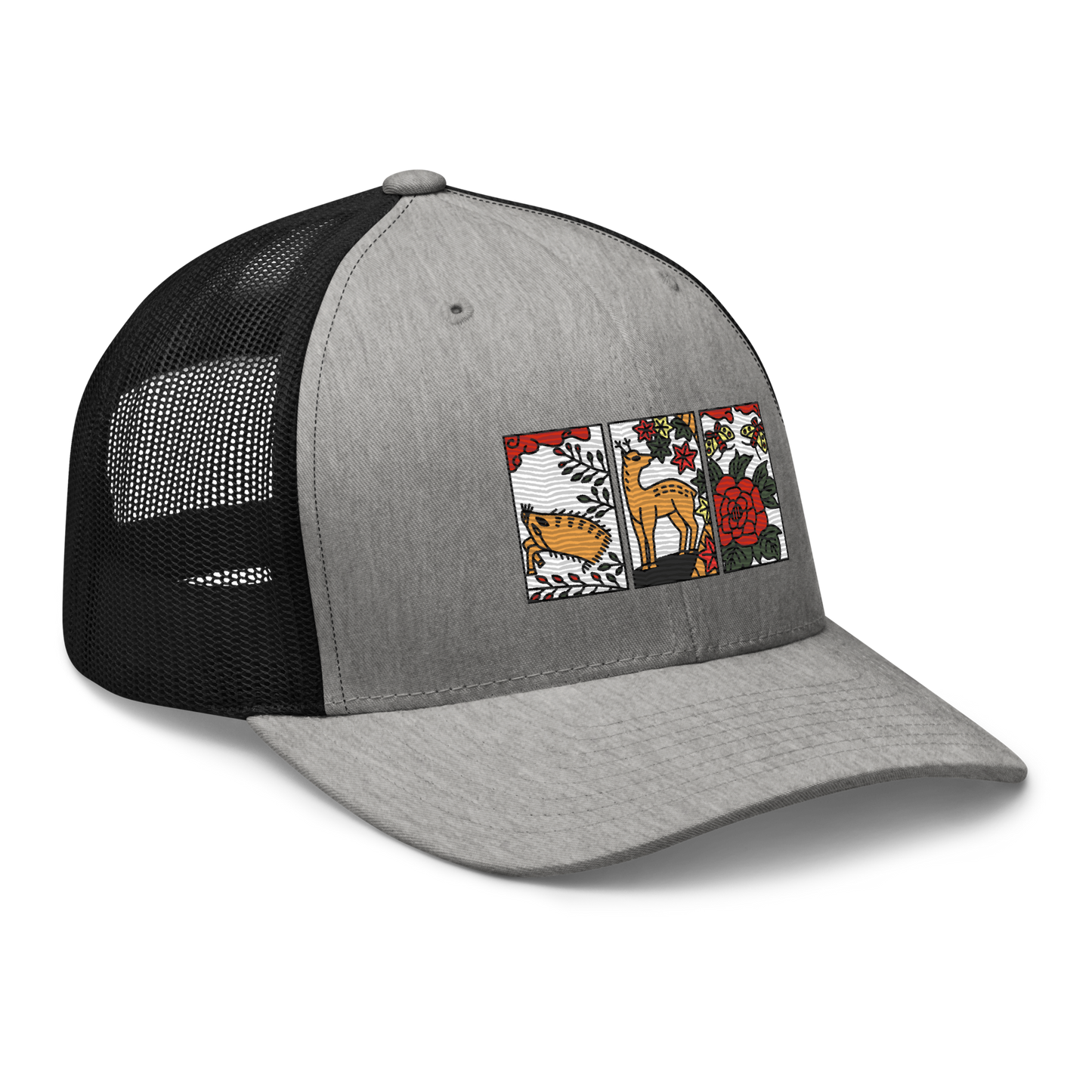 [Hanafuda] Trucker cap modern boar deer butterfly (embroidery)