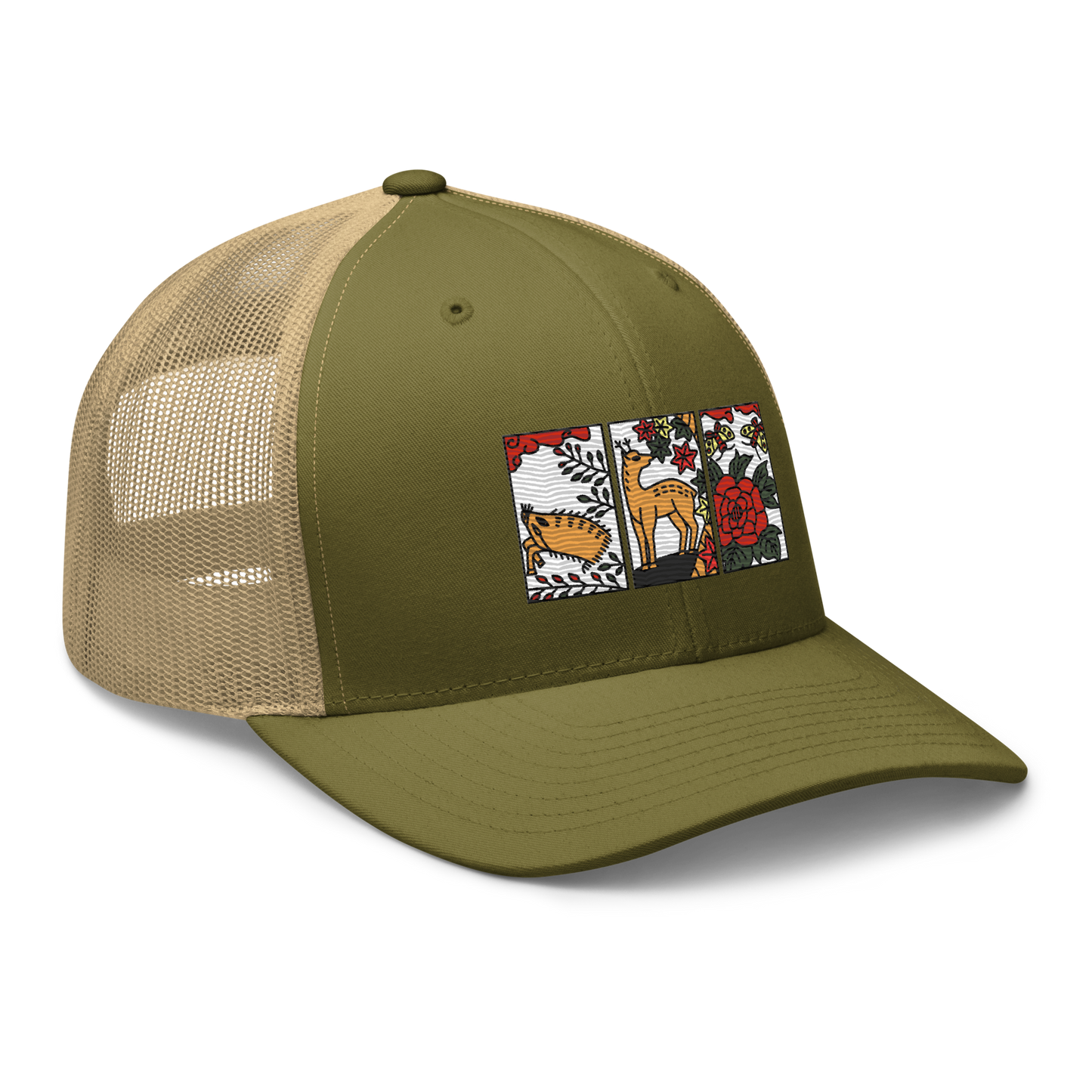 [Hanafuda] Trucker cap modern boar deer butterfly (embroidery)