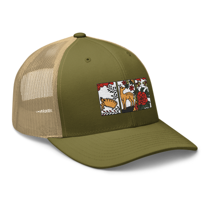 [Hanafuda] Trucker cap modern boar deer butterfly (embroidery)