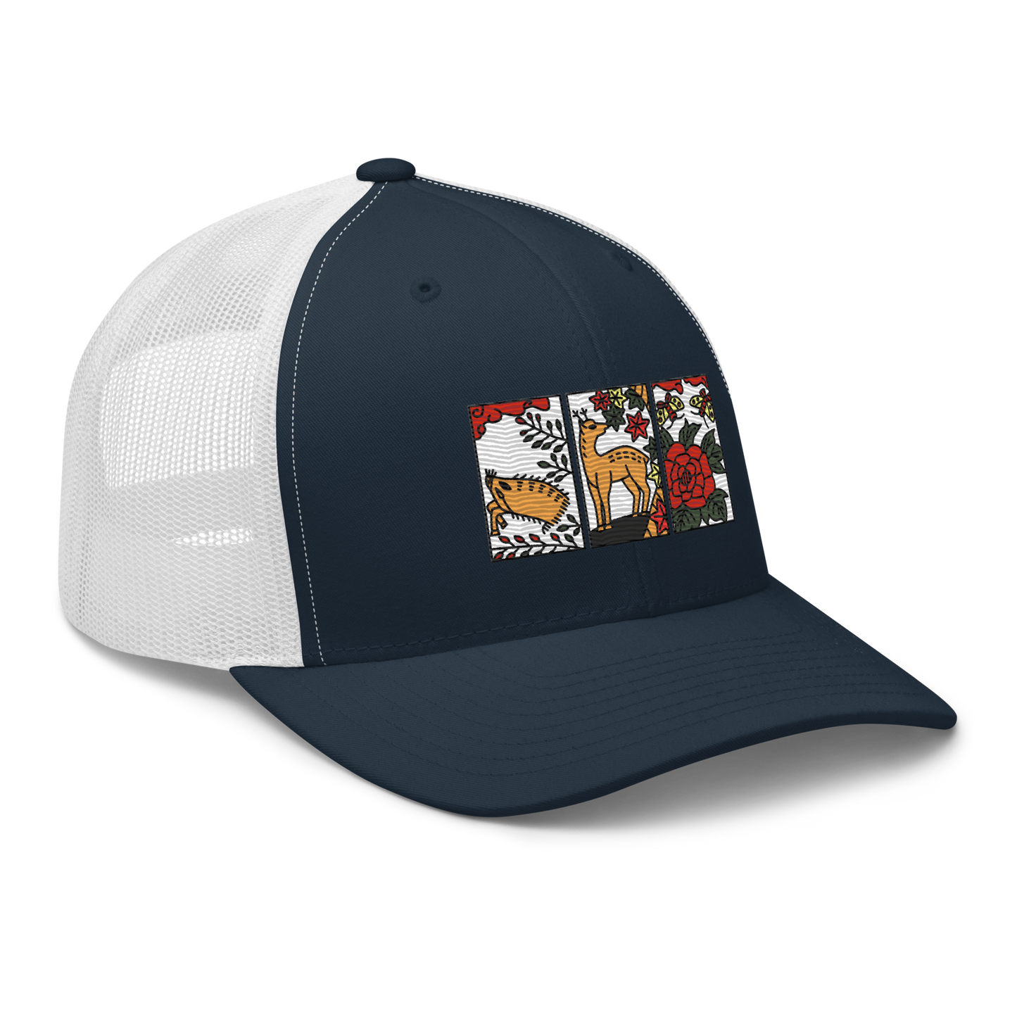 [Hanafuda] Trucker cap modern boar deer butterfly (embroidery)