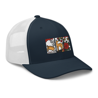 [Hanafuda] Trucker cap modern boar deer butterfly (embroidery)