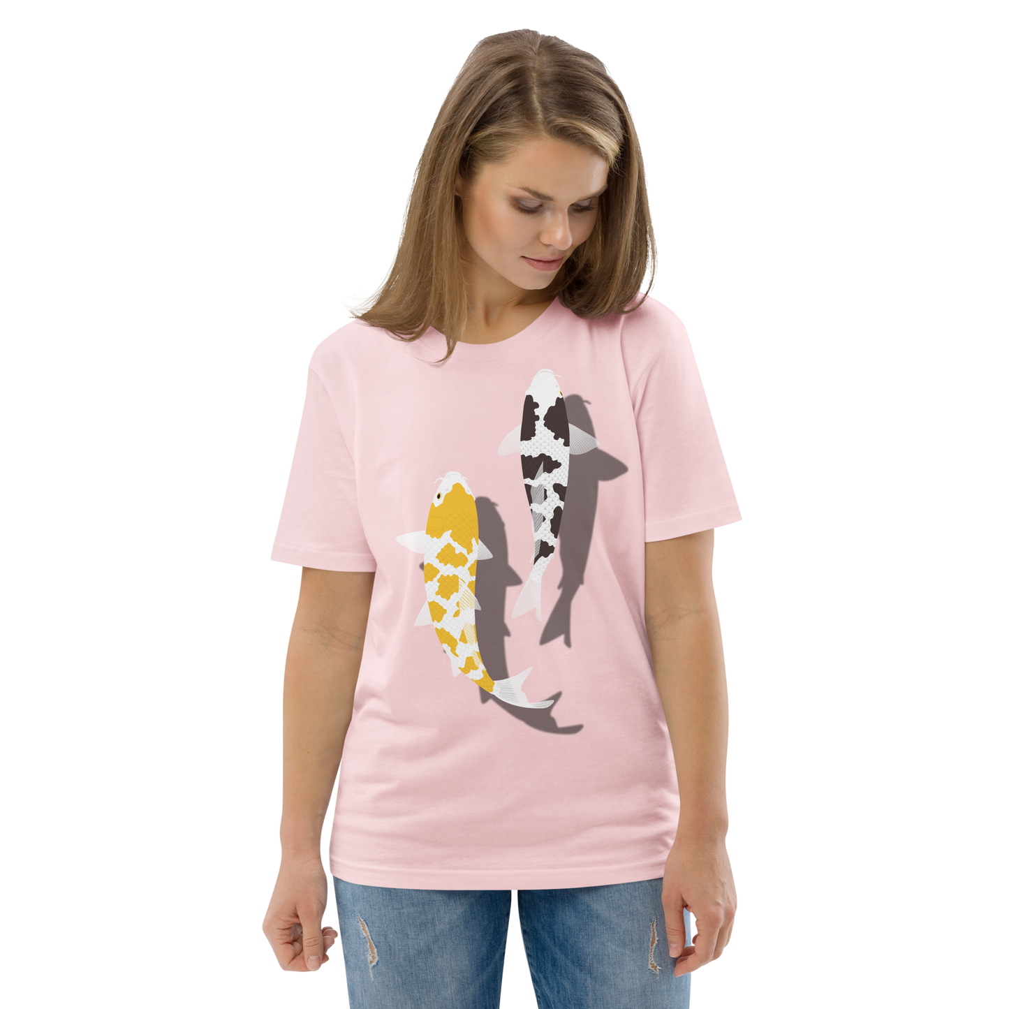 [Koi] T-shirt white tortoiseshell/German upholstery (unisex)