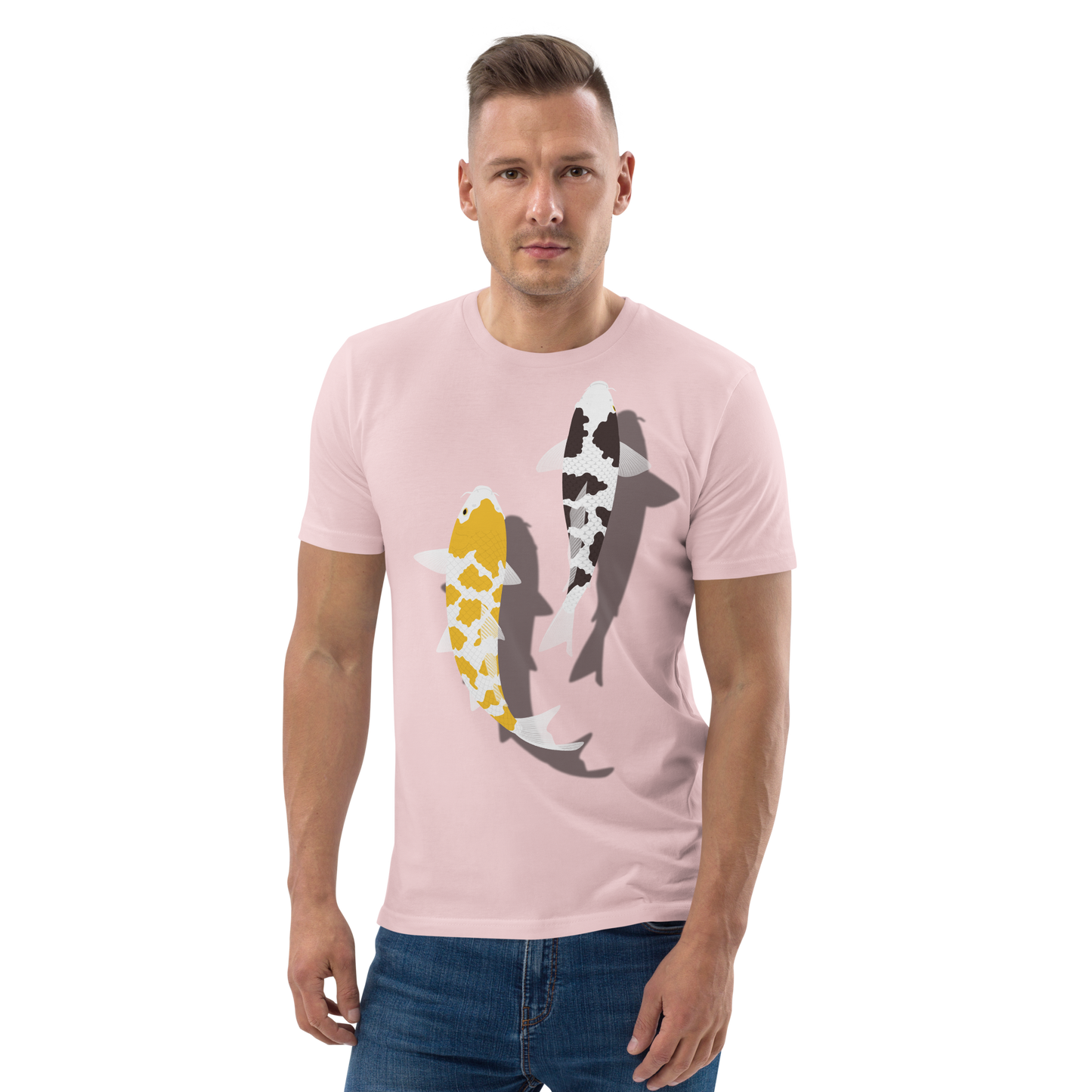 [Koi] T-shirt white tortoiseshell/German upholstery (unisex)