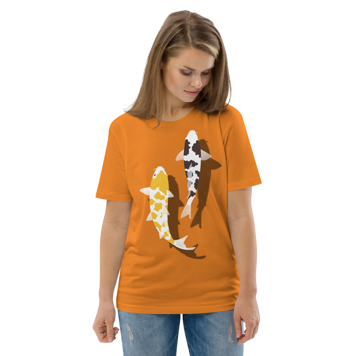 [Koi] T-shirt white tortoiseshell/German upholstery (unisex)