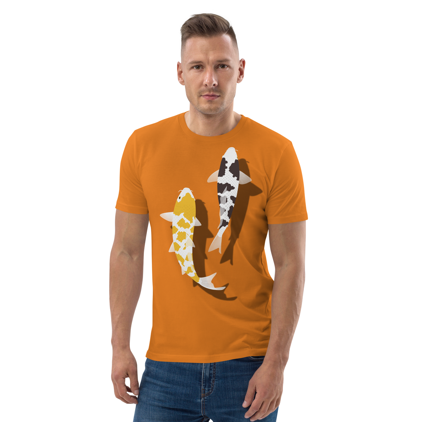 [Koi] T-shirt white tortoiseshell/German upholstery (unisex)