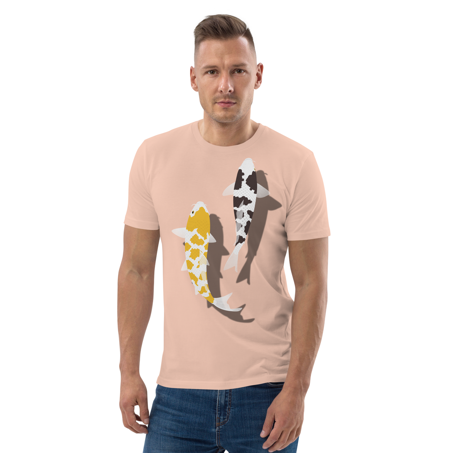 [Koi] T-shirt white tortoiseshell/German upholstery (unisex)