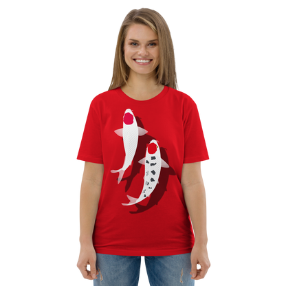 [Koi] T-shirt tancho red and white (unisex)