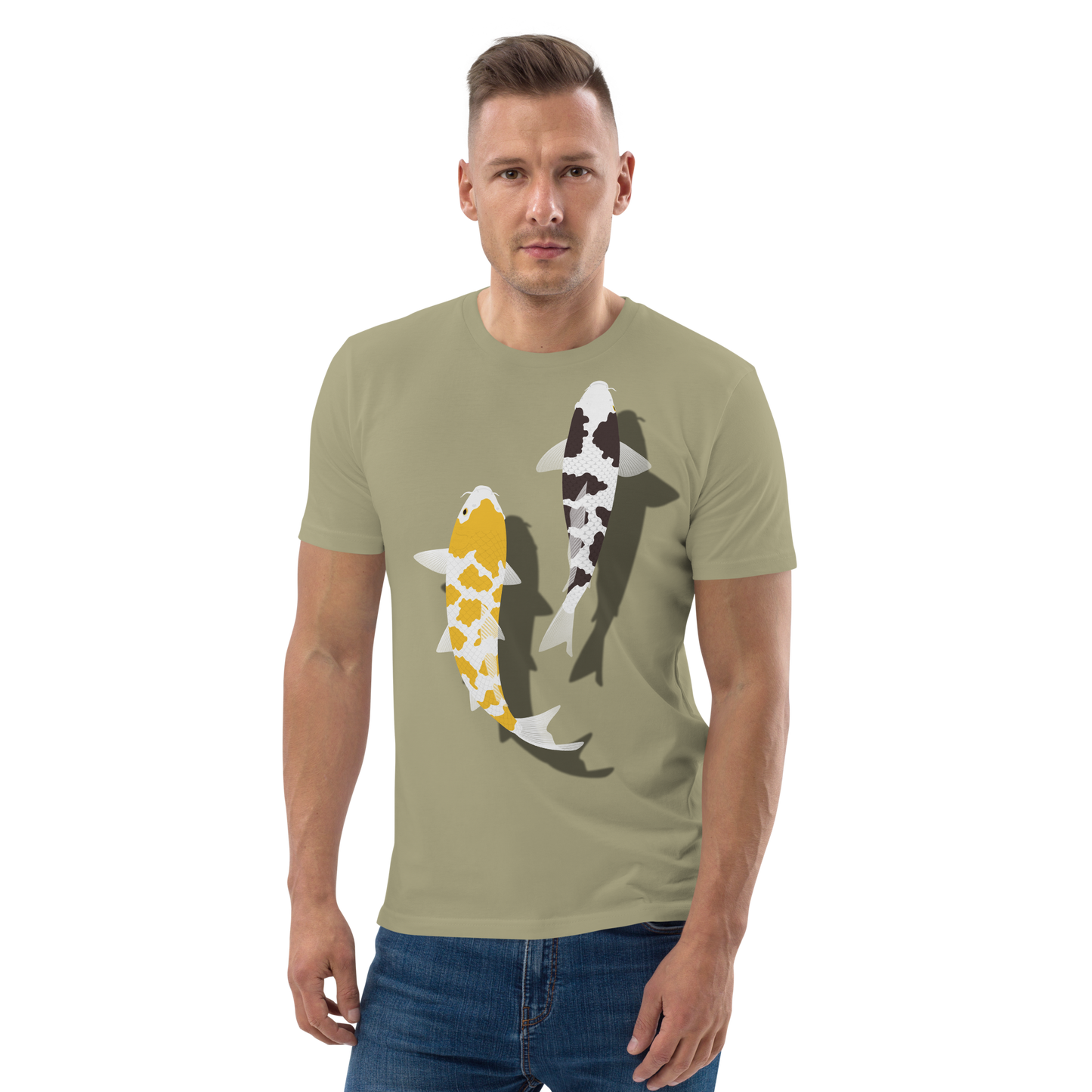 [Koi] T-shirt white tortoiseshell/German upholstery (unisex)