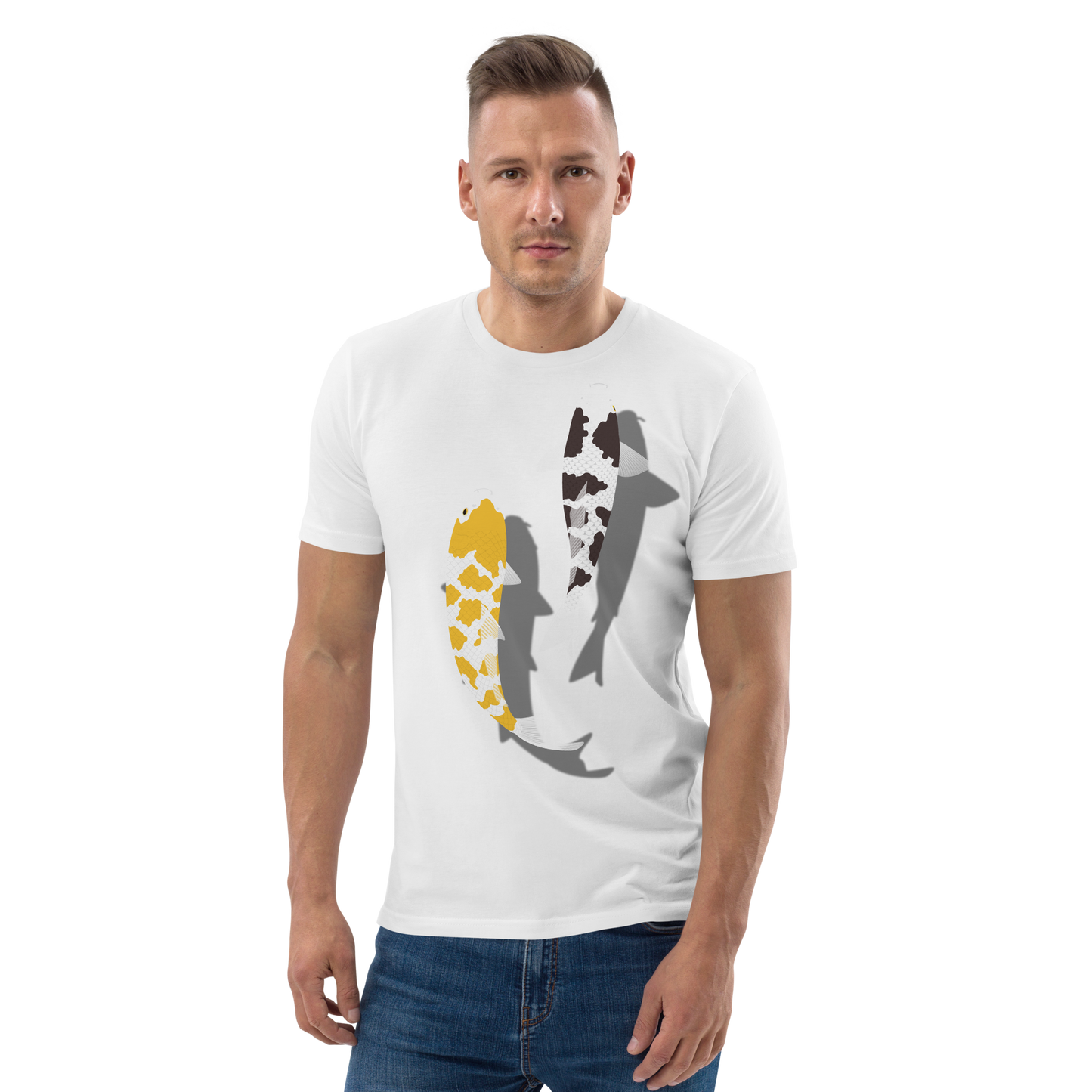 [Koi] T-shirt white tortoiseshell/German upholstery (unisex)