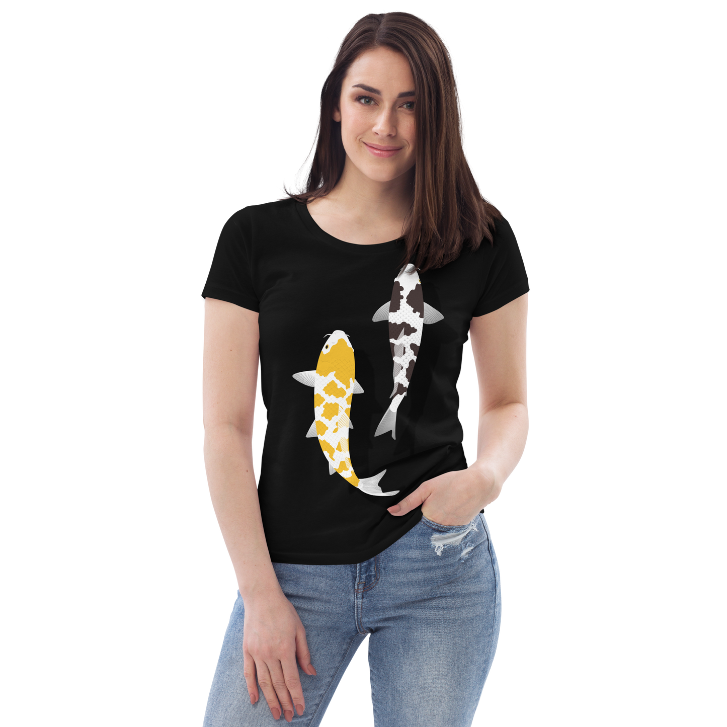 [Koi] T-shirt white tortoiseshell/German upholstery (ladies)